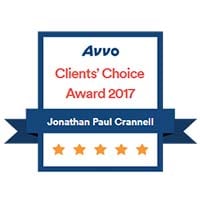 Avvo | Clients' Choice Award 2017 | Jonathan Paul Crannell | 5 Stars